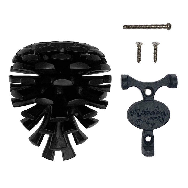 Heurtoir de porte pomme de pin, H 3,25 po x l 2,75 po x p 2 po, Noir mat