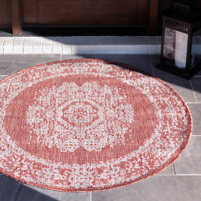 Tapis intérieur / extérieur rouge / beige Cozine