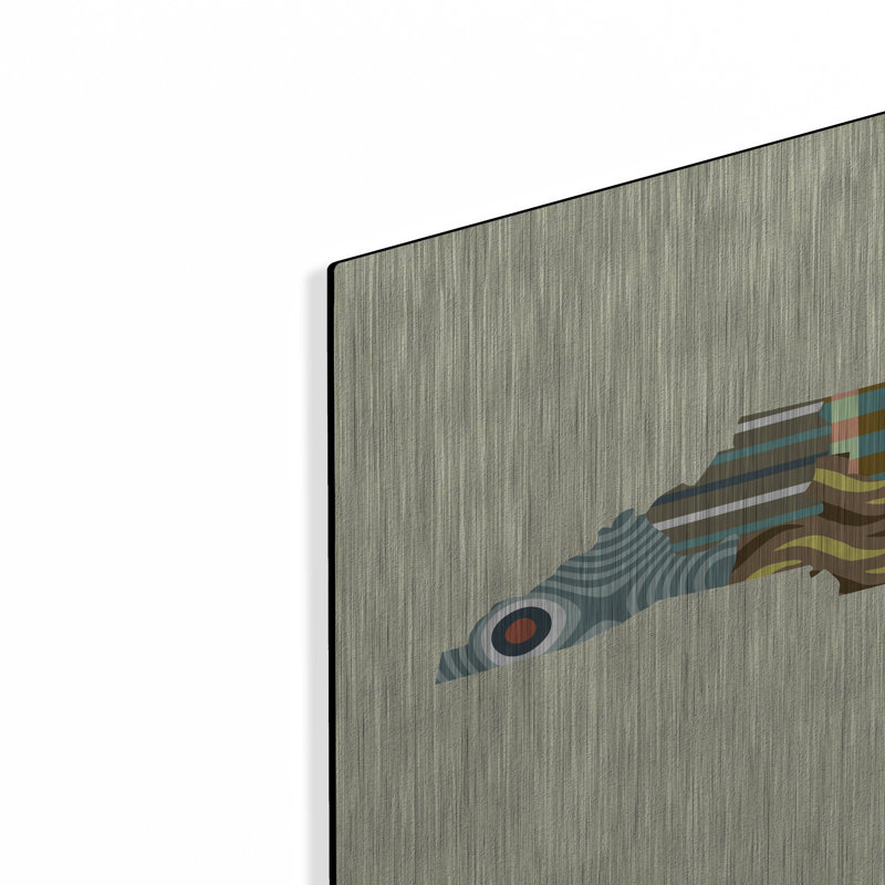 Wrought Studio™ 'North Carolina State Map' by Lanre Adefioye, Metal Wall, 16" H x 24" W