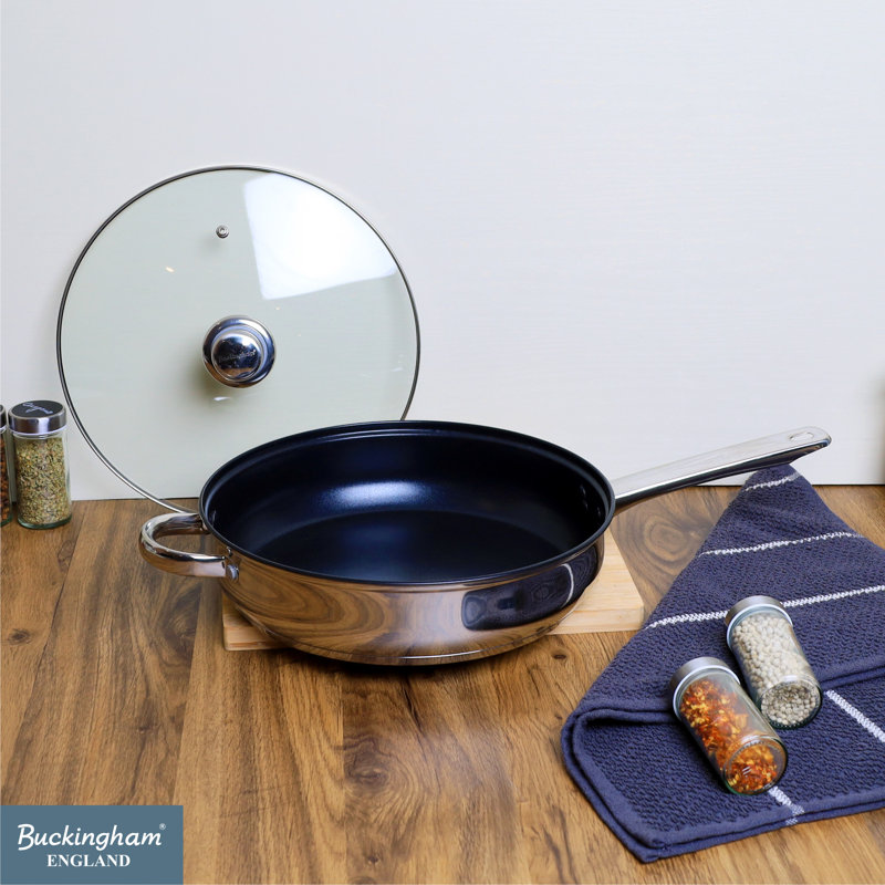 Buckingham Deep Induction Sauté Pan Stainless Steel, 10cm H x 52cm W x 28cm D