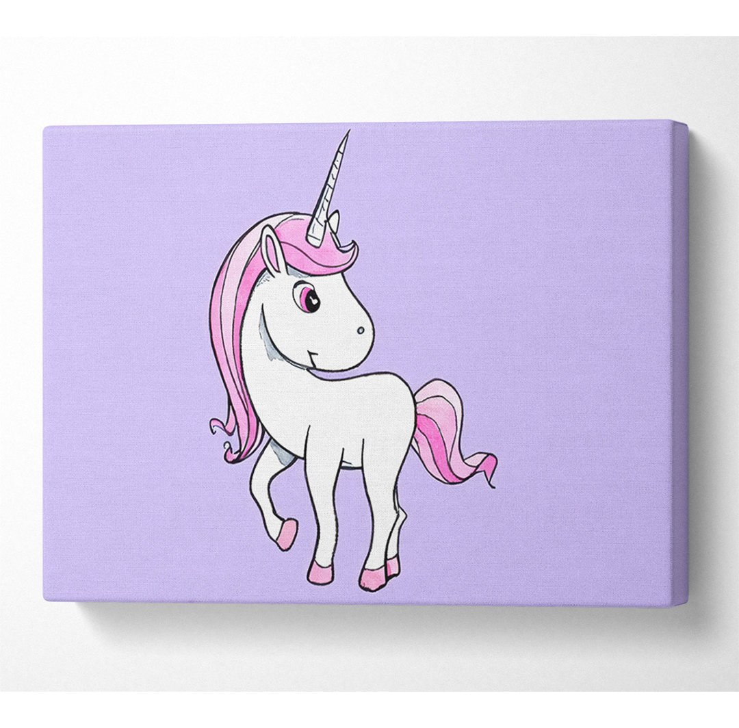 Einhorn Walking Lilac - Kunstdrucke auf Leinwand - Wrapped Canvas