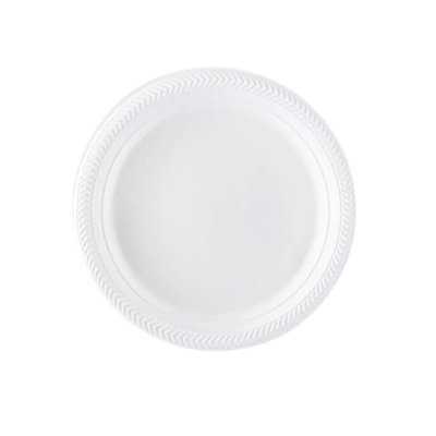 Disposable Plastic Serving Round Plates 7" White