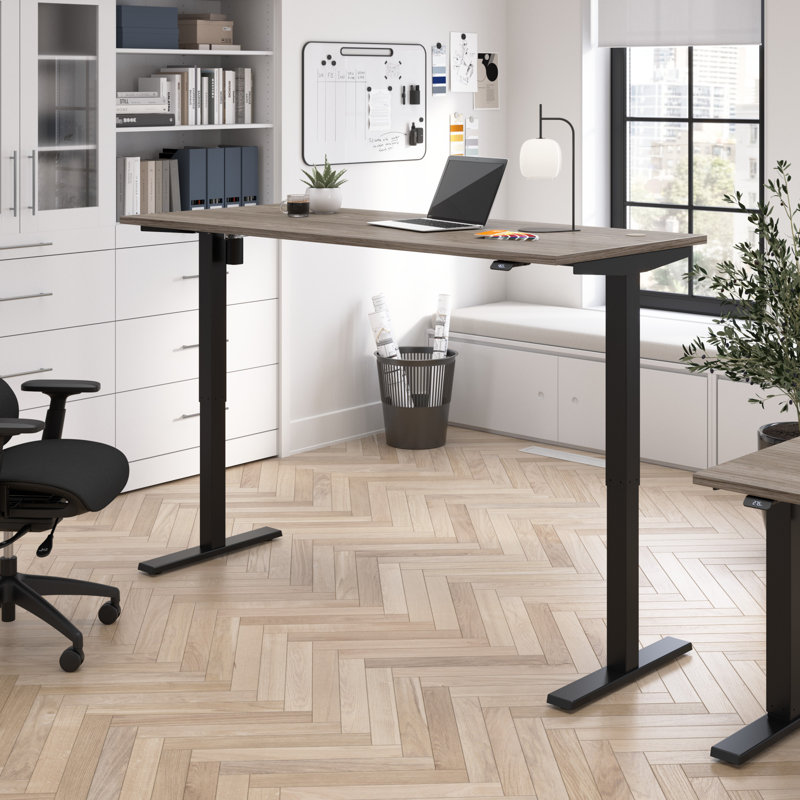Move 40 Series Electric Height Adjustable Standing Desk, 72" W x 30" D, Modern Hickory