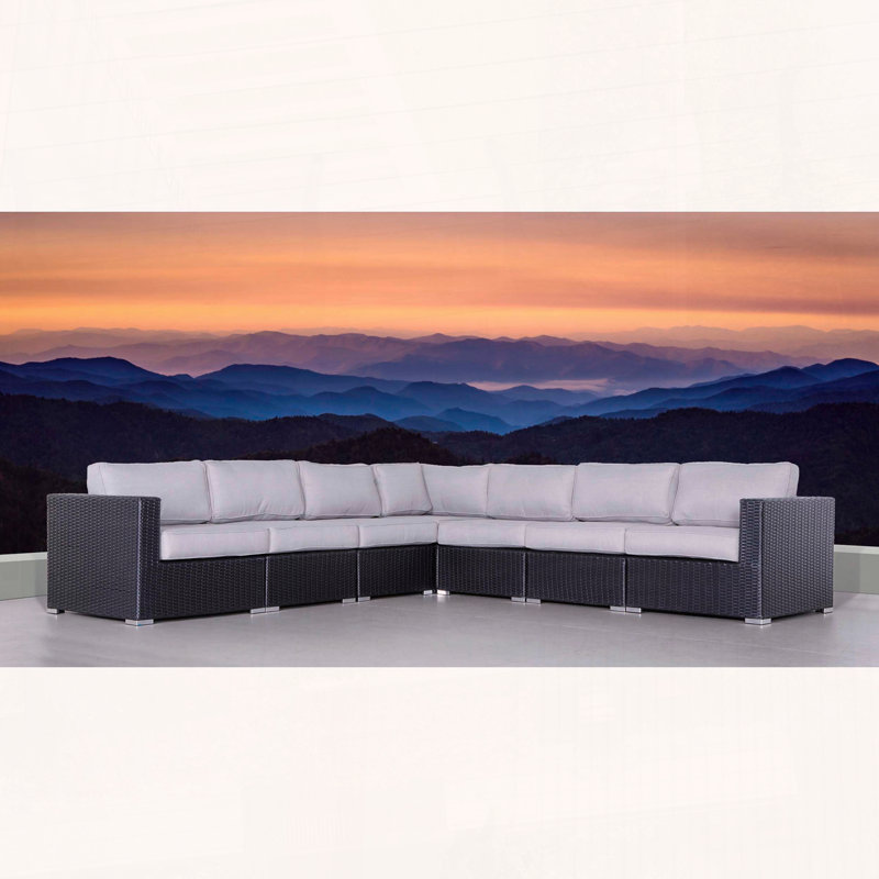 Ensemble modulaire d'extérieur en osier 7 pièces 7 pièces
