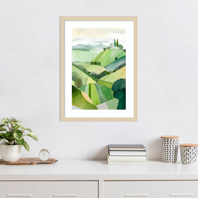 «Hampshire Hills I» par Ray Powers, impression sur bois encadrée