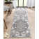 Tapis gris à motif de médaillon oriental transitionnel Granada