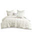 Édredon double / grand en coton blanc - 3 pièces de broderie élastique, rembourrage, bonnet caché d'hygiène et de qualité, 2 taies décoratives assorties en coton brodé, confort durable,-118651956