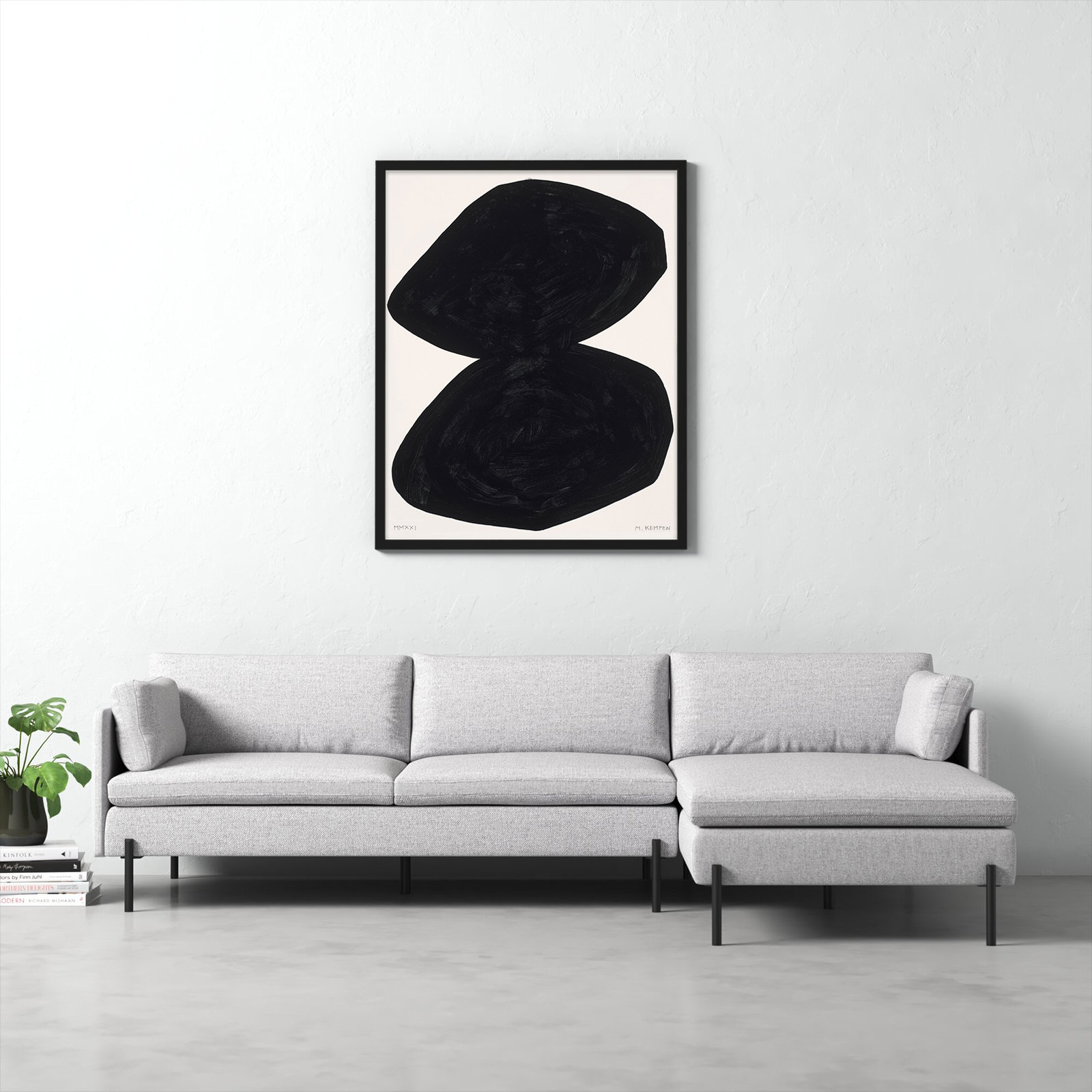 Module On White 2 by Michael Kempen, Black, 50" H x 40" W x 1.25" D