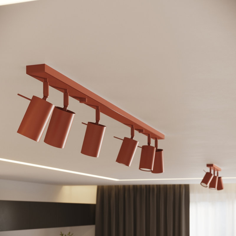 RING Steel Spotlight, Red Ochre, 19,5x19,5x18,5 cm, 3 Lights