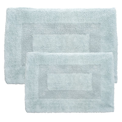 Marylee 2PC Cotton Bathroom Mat Set-Machine Washable Bath Mats for Bathroom, Kitchen, Laundry Room