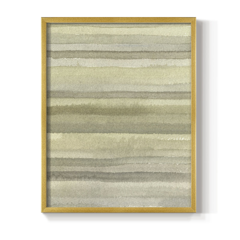 «Lines in Neutral I», reproduction encadrée - bois massif, Or, H 28 po x l 22 po