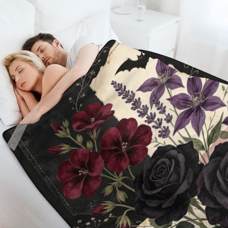 Jeté en flanelle foncé Darkber Blackberr, 40 po x 50 po