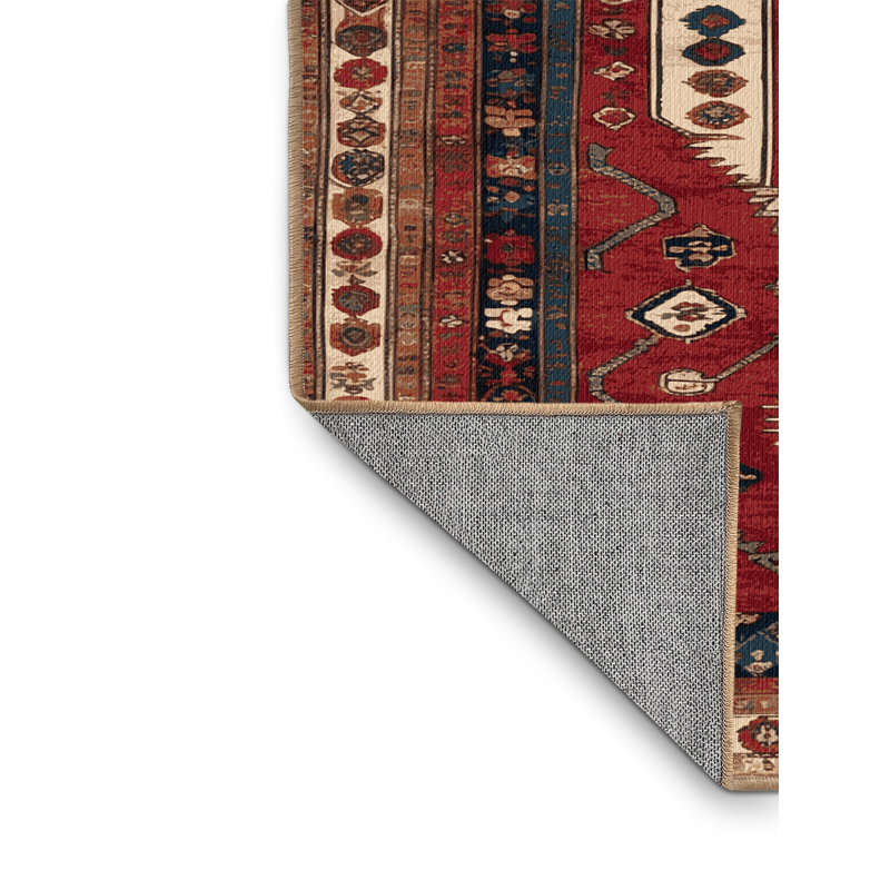 Tapis brun turc lavable à la machine, Rond 6 pi