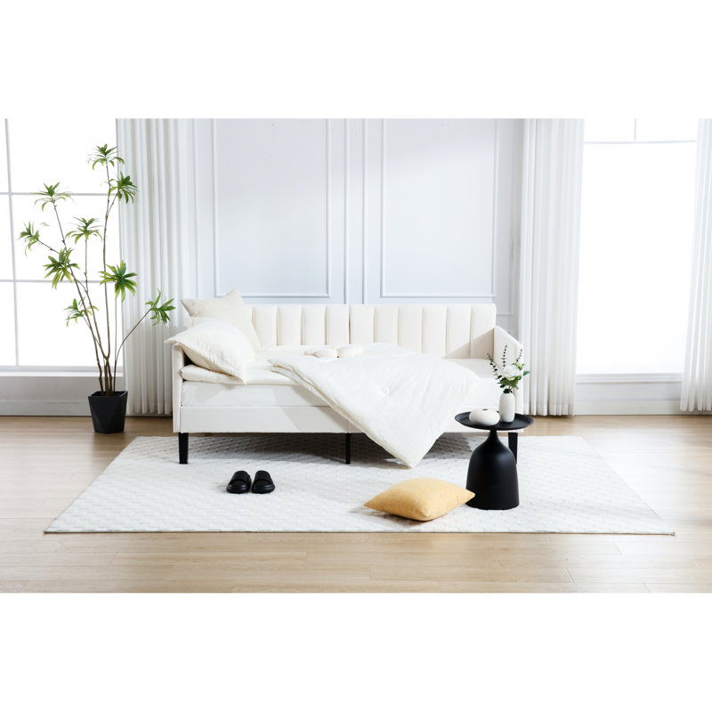 Lit de jour moderne simple en velours avec un processus d'assemblage pratique