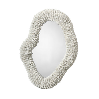 Amoeba Wood Beaded Wall Mirror