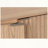 2-Door Storage Cabinet with Fluted Doors and Brass Handles Wood Finish