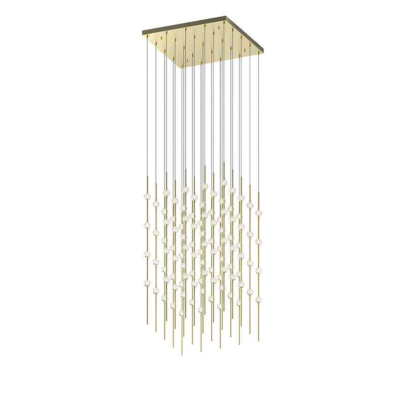 Constellation 100 - Light LED Pendant, Clear, Satin Brass, 2700K