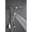 Ensemble de douche avec pomme de douche à effet pluie naturelle de 10 po, douche à 4 poignées, barre coulissante réglable et porte-savon en barre de douche en nickel brossé, salle de bain
