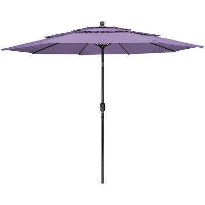 Parasol de marché pour terrasse 9,75 pi avec manivelle et inclinaison