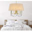 Lustre Cal Lighting Eupora en métal avec abat-jour en toile de jute, finition laiton antique et noir, hauteur 57 cm (22,5 po).-1453480483-1457303048-1457303049