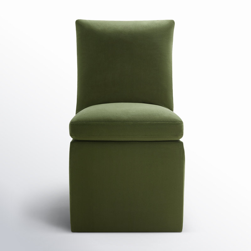 Alayaa Upholstered Side Chair, Bella Forest Performance Velvet