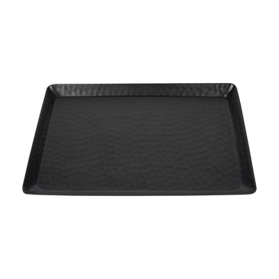 Plateau de coiffeuse Oneita | Plateau de coiffeuse rectangulaire martelé avec fond rembourré | Finition bronze huilé