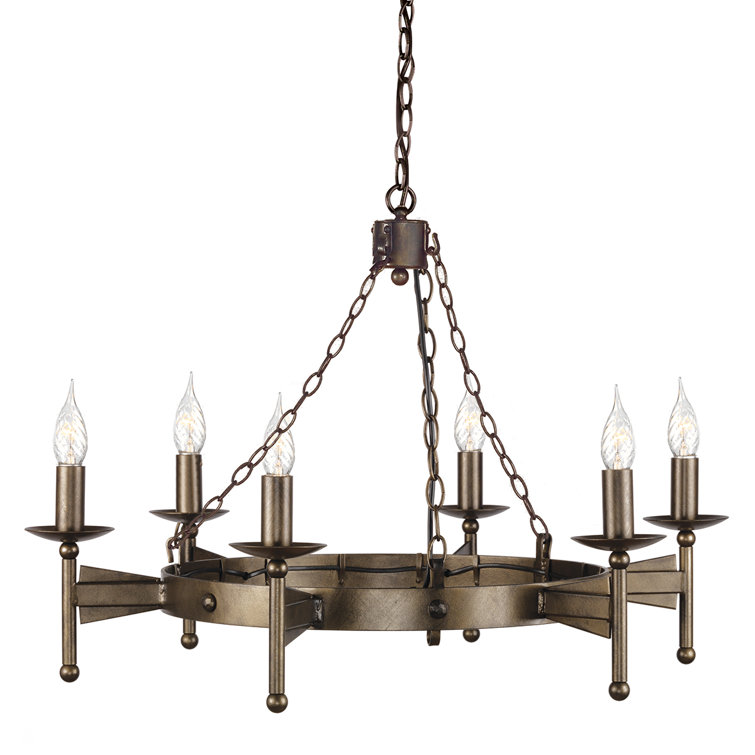 Dabrowski 6-Light Wagon Wheel Chandelier