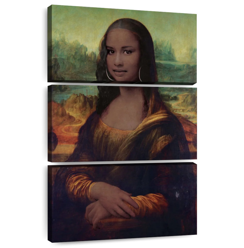 Leisha Mona Lisa d'inspiration afro-américaine, H 57 po x l 36 po