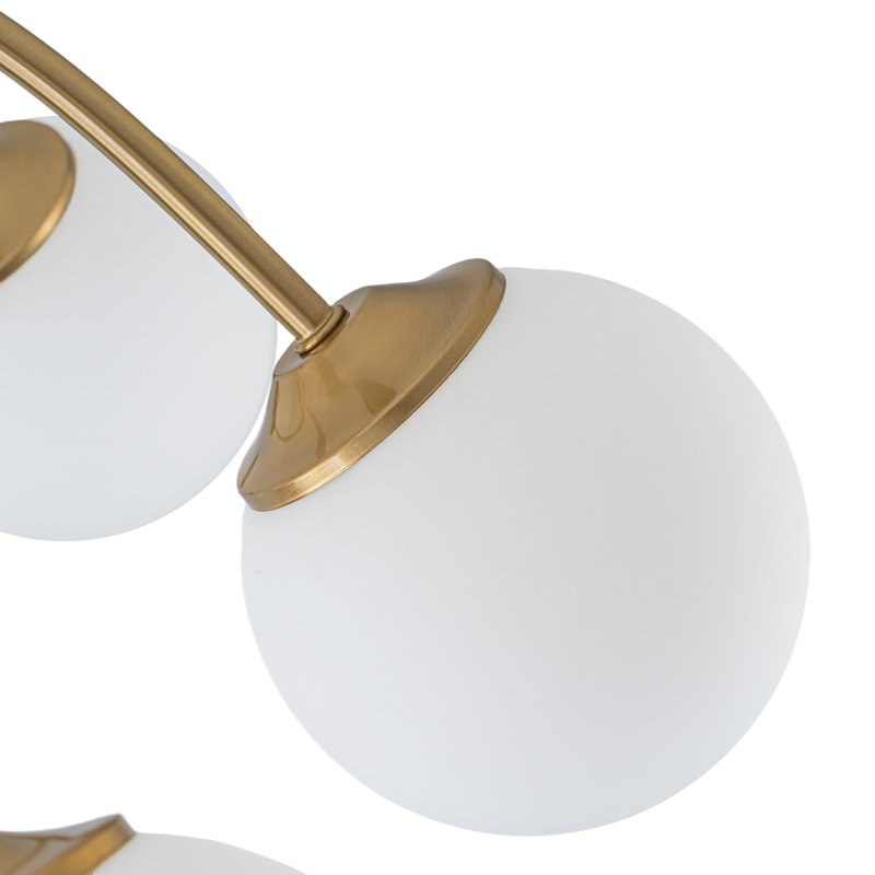 Lustre semi-encastré en verre de style Sputnik à bras arqué (9 lumières)