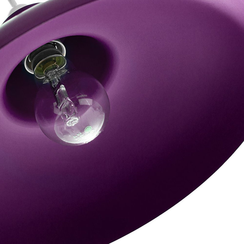 Industrial Retro Designed Matt Curved Ceiling Pendant Light Shade, Purple