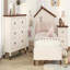 Ensemble de chambre à coucher 3 pièces avec lit plateforme simple avec table de chevet et commode, gris-107130635