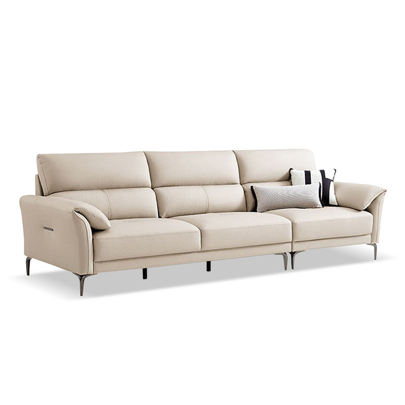 Coussin de canapé modulaire en cuir blanc, Blanc, H 34,65 po x l 100 po x P 38,98 po