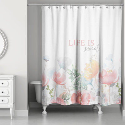 Rideau de douche simple à motif floral