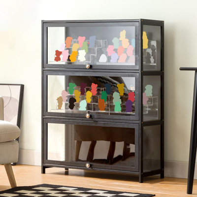 3-Tier Figure Model Display Case for Collectibles Toys Display Cabinet With Door