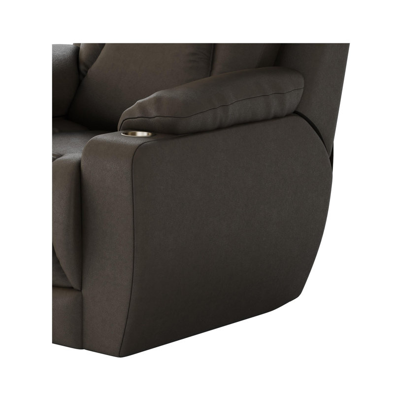 Fauteuil inclinable en cuir pour homme, Cuir véritable brun