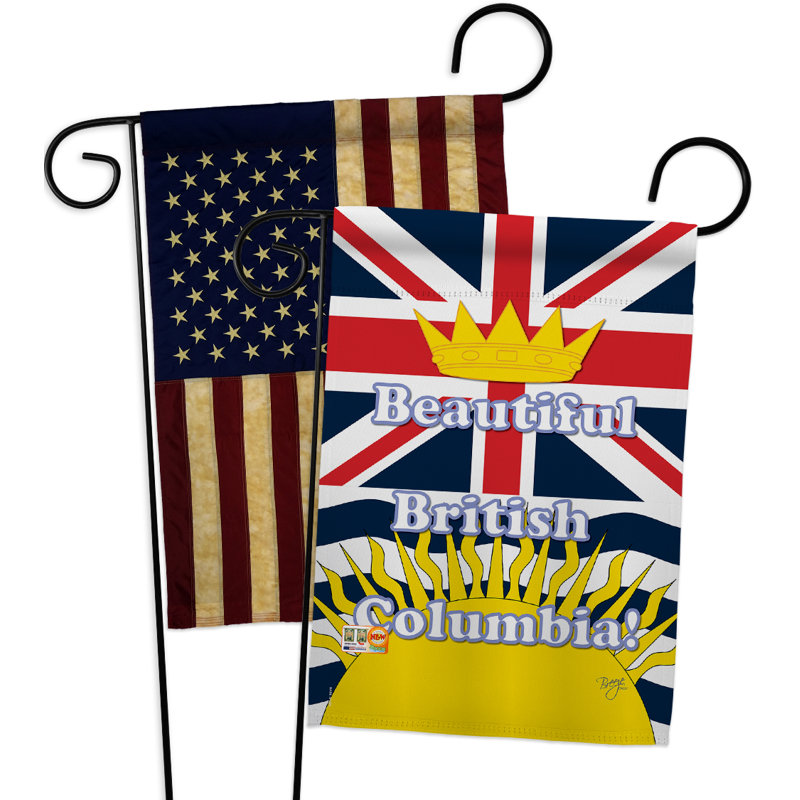 Polyester de 2 côtés en polyester pour la british columbia, 19 po x l 13 po drapeau de jardin
