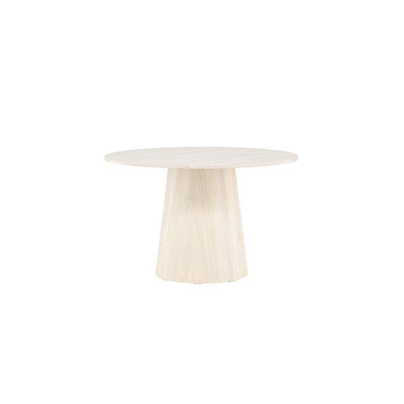 Bissie Round Dining Table, Whitewash