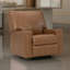 Fauteuil inclinable manuel à tirette Miller, cuir véritable brun caramel