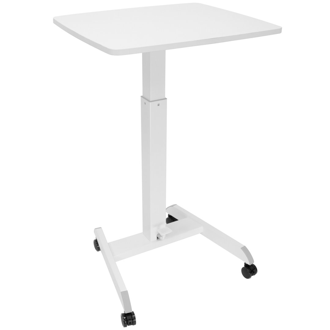 Mount-It! Adjustable Rolling Laptop Desk w/ Wheels, Standing Mobile Workstation Cart w/ Spring Lift Mount-it