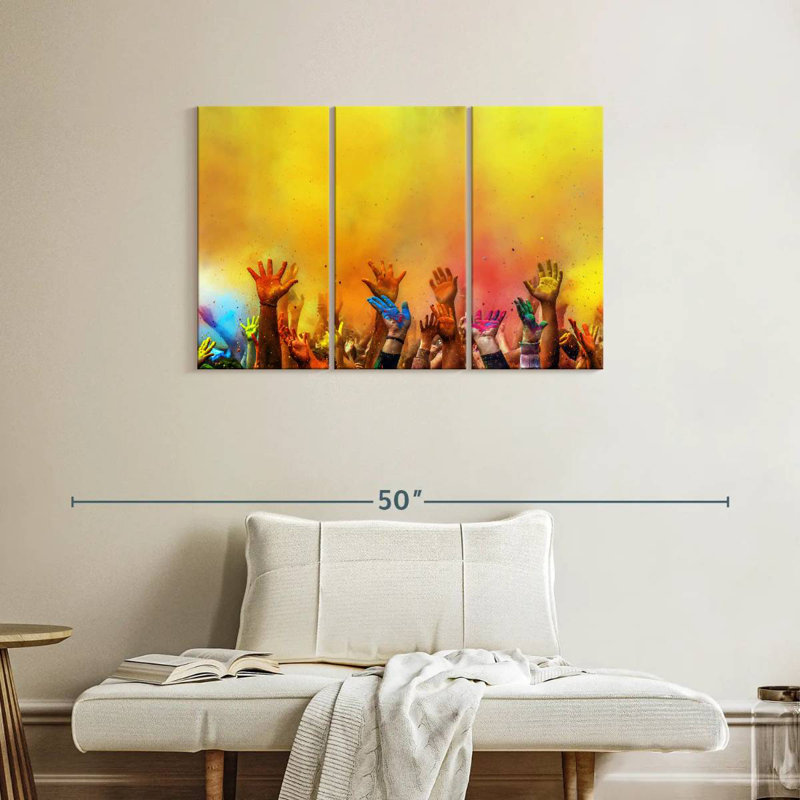 Lelend Vibrant Holi Hands, H 24 po x l 38 po