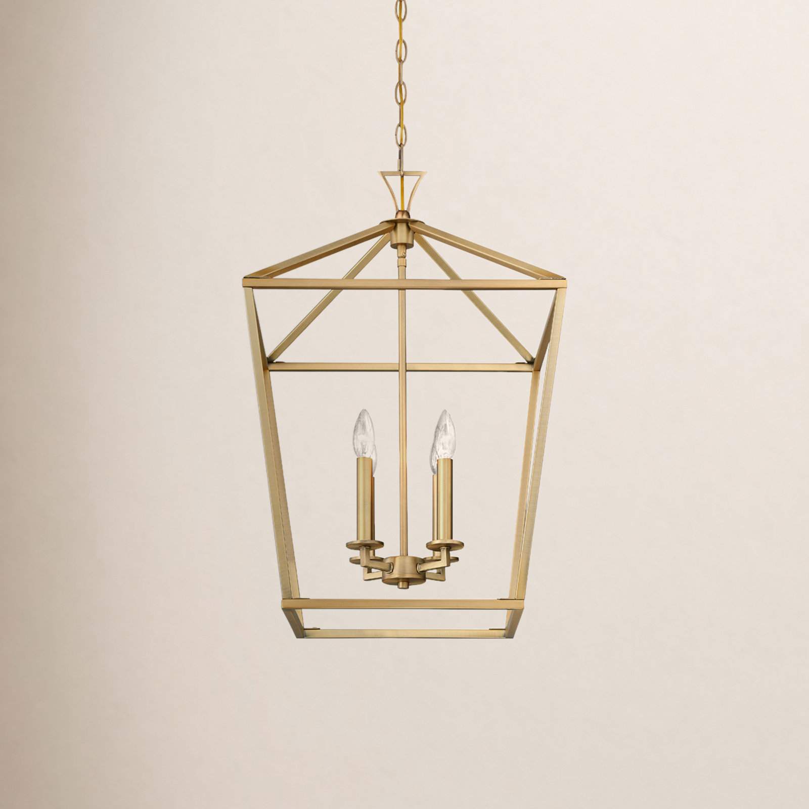 Hastings 4-Light Chandelier, Warm Brass
