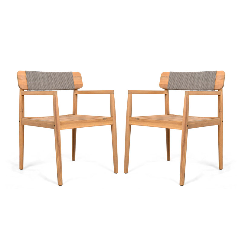 Chaises de salle à manger modernes, Gris / teck