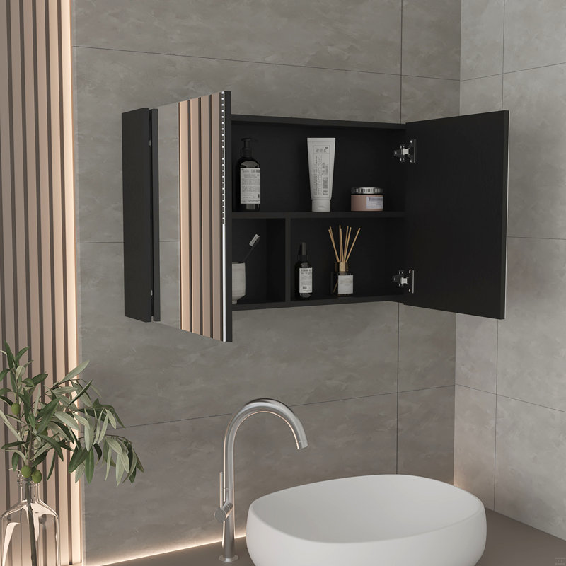 Pharmacie H 19,70 po, avec 2 portes, 3 tablettes, 2 miroirs