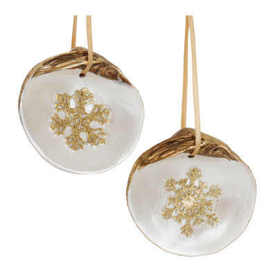Ornement en forme de flocon de neige Clam Shell (ensemble de 12)