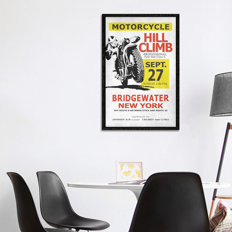 Motorcycle Races Peoria by Mark Rogan - Print on Canvas, Black Framed, 101.6cm H x 66.04cm W x 3.81cm D