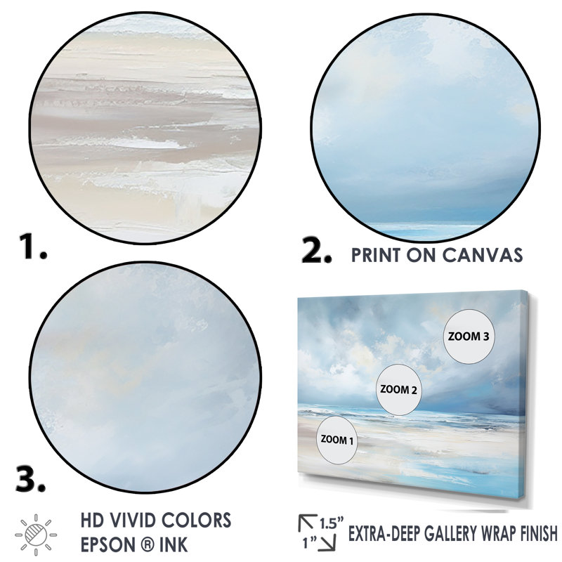 Gold Floater Framed Coastal Beach Canvas Print, 32" x 16"