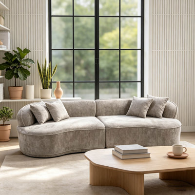 79.5'' 3-seater Boneless Upholstered Floor Sofa - Cozy Living Room Couch With 2 Included Pillows