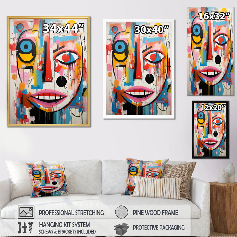 Urmee Pop Art Modern Robot II sur impression sur toile, Cadre photo noir, H 20 po x l 12 po x P 1 po