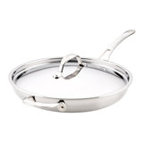 Anolon Everlast Tri-Ply Clad Frying Pan With Lid And Helper Handle, 12.5-Inch, Stainless Steel