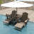 HDPE Folding And Adjustable Adirondack Chair With Ottoman-392707610